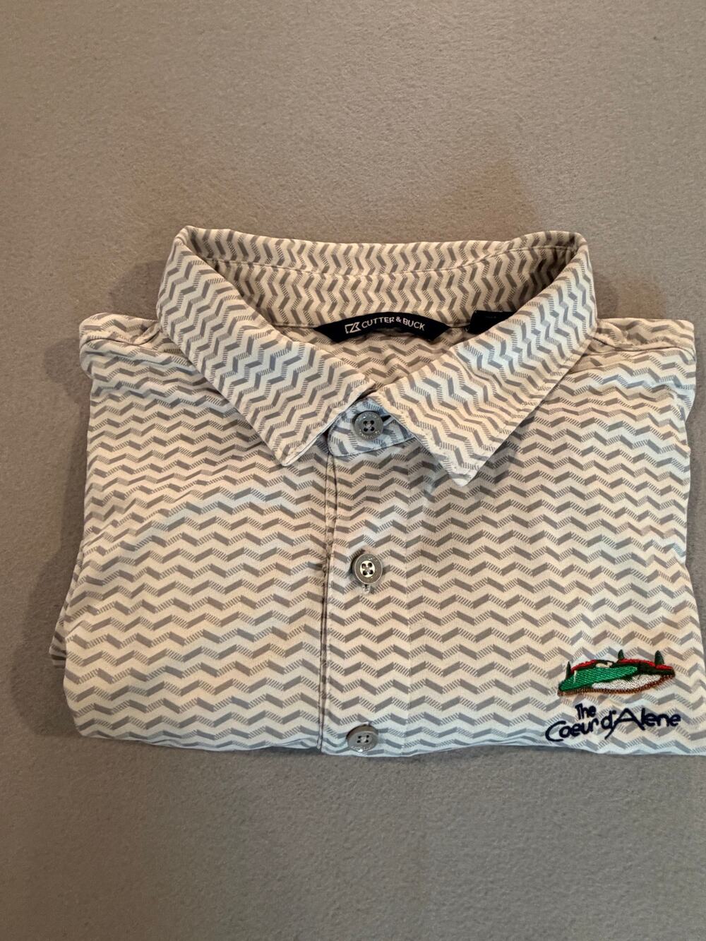 Cutter & Buck Coeur d’Alene Golf Course Polo Shirt XXL ZB White Performance Golf